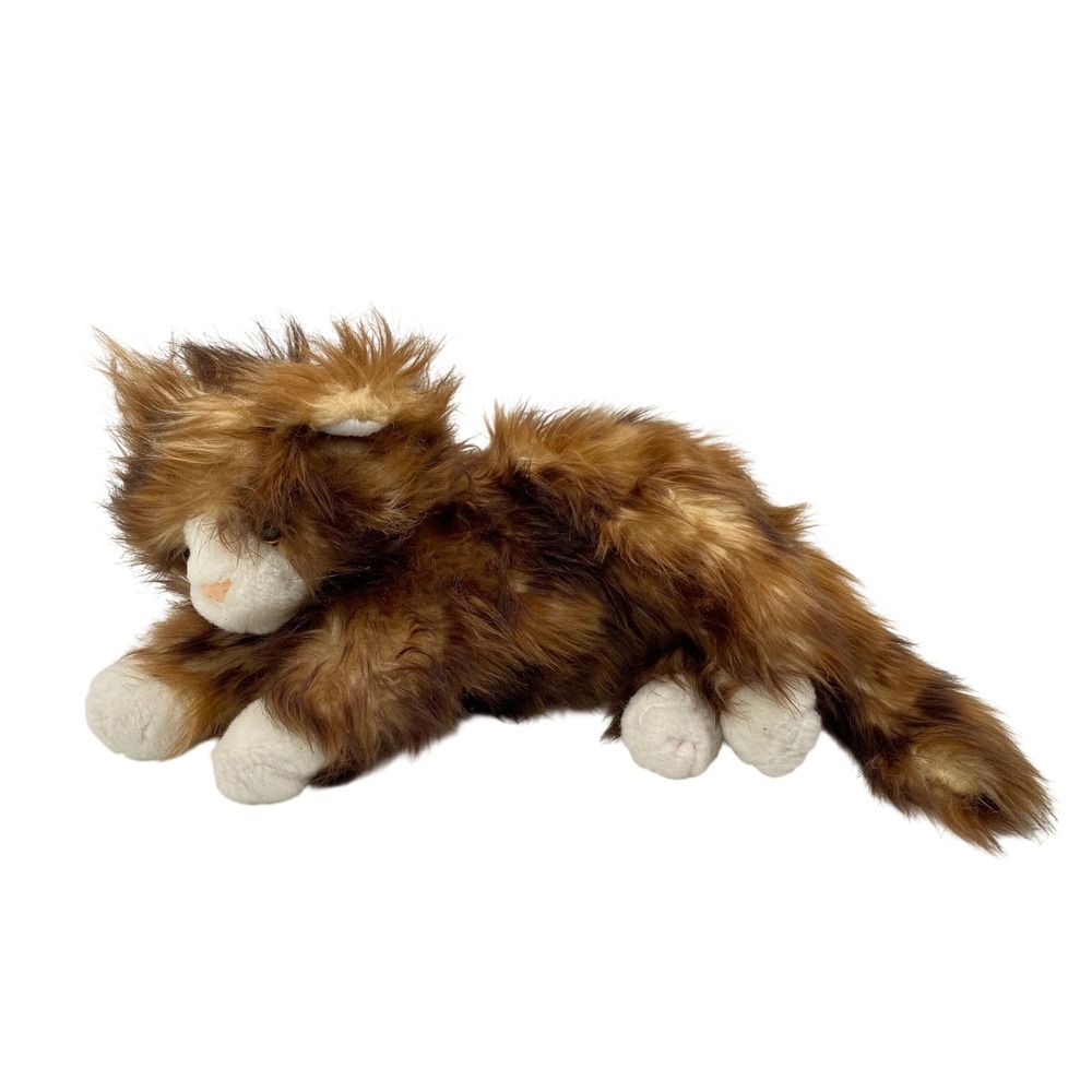 Ty‎ Beanie Babies Jumbles Cat 12" Plush Kitty Brown Orange Calico Fluffy Long